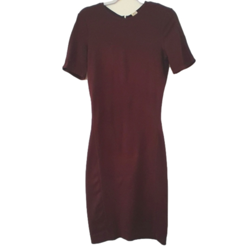 Wilfred Mignonne Knit Short Sleeved Mini dress WINE RED EUC Sz M